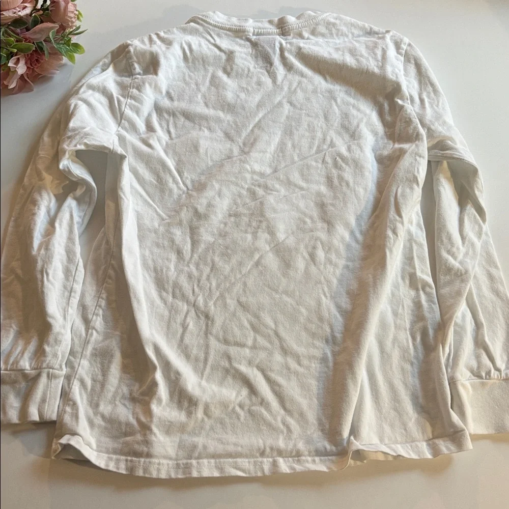 Ralph Lauren White Polo Shirt Boys Long Sleeve White POLO Logo T Shirt Large - Picture 15 of 17